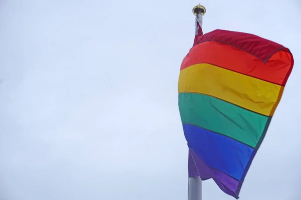 Iceland Reykjavik August 7Th 2022 Pride Month Rainbow Flag — Stock Fotó