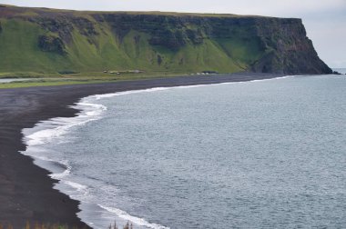 Reynisfjara - black beach in Iceland, cliff