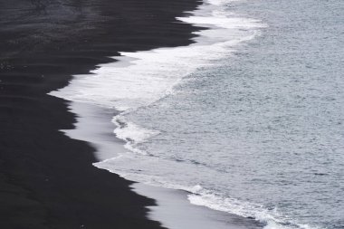 Reynisfjara İzlanda 'daki Kara Plajı