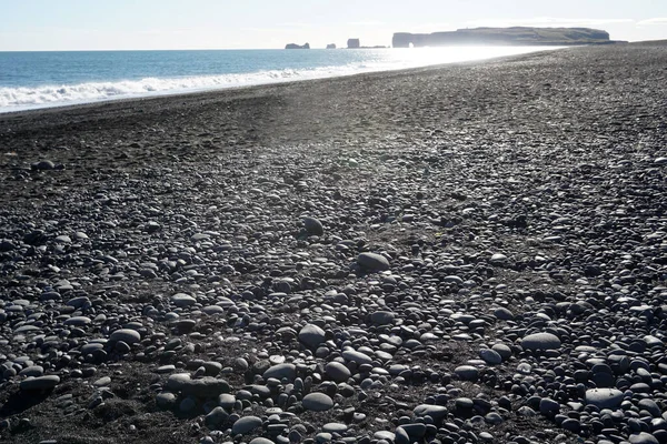 Pebbles Reynisfjara Black Beach Iceland — 图库照片