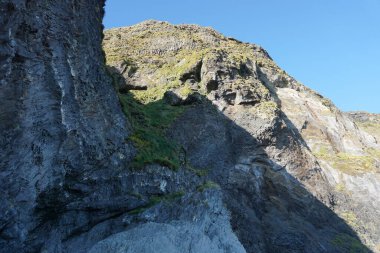 Basalt rocks at Reynisfjara Black Beach in Iceland