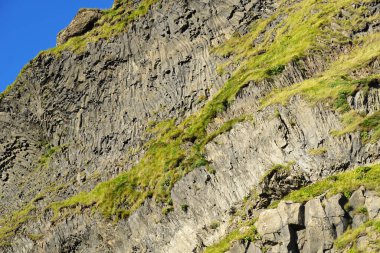 Basalt rocks at Reynisfjara Black Beach in Iceland