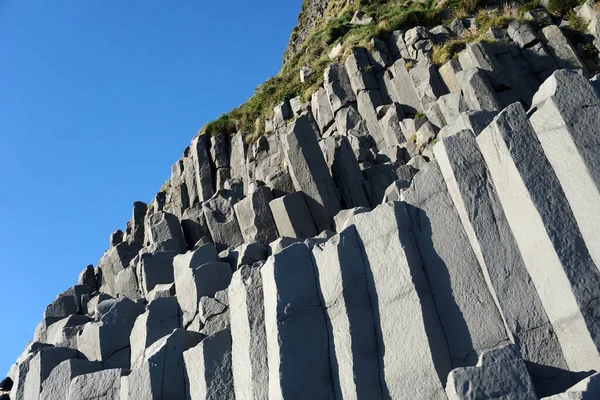 Базальтовые Камни Черном Пляже Рейкьявика Исландии Крупным Планом — стоковое фото