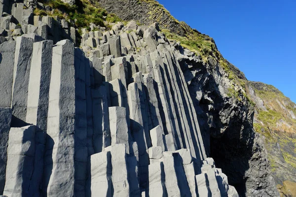 Basalt Rocks Reynisfjara Black Beach Iceland Close — Stok fotoğraf