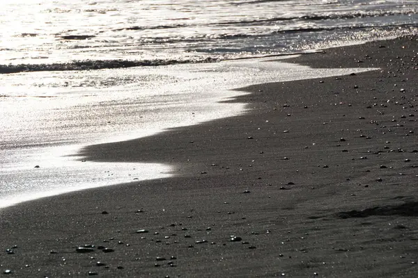 Reynisfjara Black Beach Iceland Close Waves — ストック写真