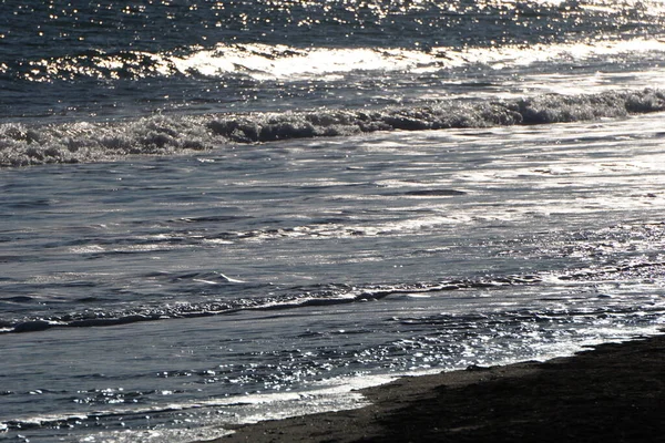 Reynisfjara Black Beach Iceland Close Waves — Foto Stock