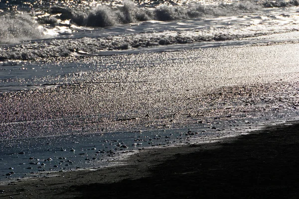 Reynisfjara Black Beach Iceland Close Waves — ストック写真