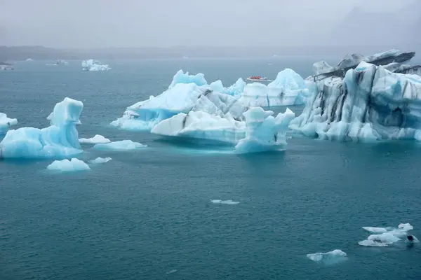 Ледяные Платформы Ледниковой Лагуне Йокульсарлон Исландии — стоковое фото