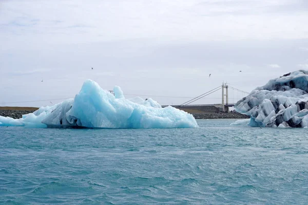 Jokulsarlon Льодовикова Лагуна Ісландії Міст Другим Планом — стокове фото