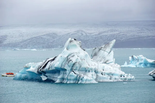 Jokulsarlon Льодовикова Лагуна Ісландії Корабель Туристами — стокове фото