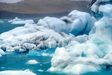 Floating ice floes at Jokulsarlon lagoon in Iceland
