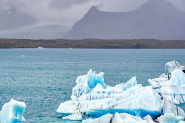 Floating ice floes at Jokulsarlon lagoon in Iceland