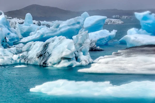 Плавучие Льды Лагуне Йокульсарлон Исландии — стоковое фото