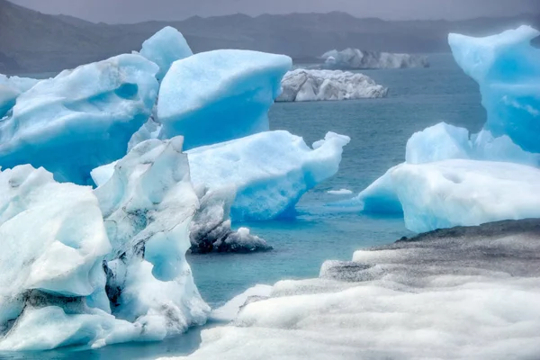 Floating ice floes at Jokulsarlon lagoon in Iceland