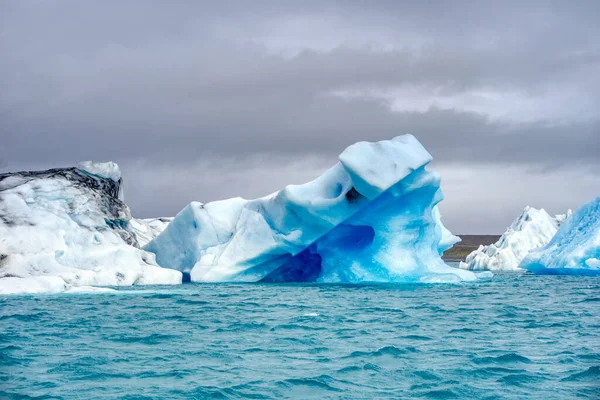 Ice Floes Jokulsarlon Glacial Lagoon Iceland Most Famoust Tourist Attraction —  Fotos de Stock