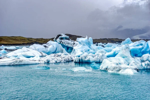 Ice Floes Jokulsarlon Glacial Lagoon Iceland Most Famoust Tourist Attraction — 스톡 사진