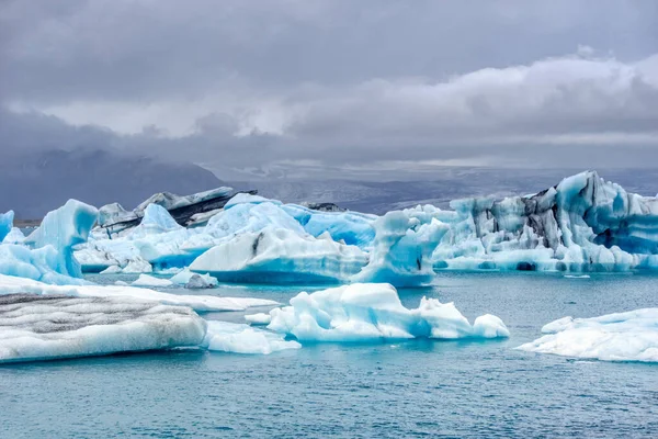 Ice floes at Jokulsarlon glacial lagoon in Iceland - most famoust tourist attraction