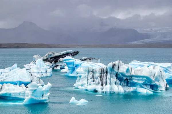 Floating ice floes at Jokulsarlon lagoon in Iceland
