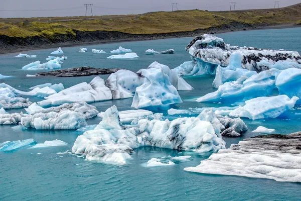 Ice Floes Jokulsarlon Glacial Lagoon Iceland Most Famoust Tourist Attraction — Stockfoto