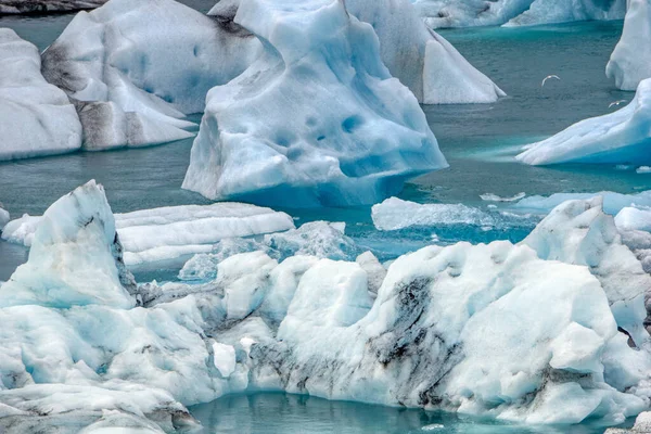 Ice Floes Jokulsarlon Glacial Lagoon Iceland Most Famoust Tourist Attraction — Stok fotoğraf