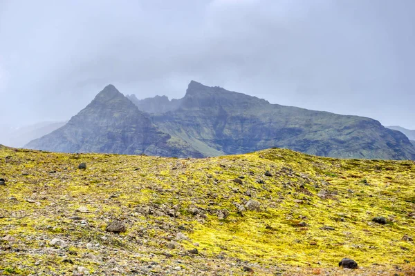 Mountain Fjallsarlon Iceland Rocks Fog — Foto Stock