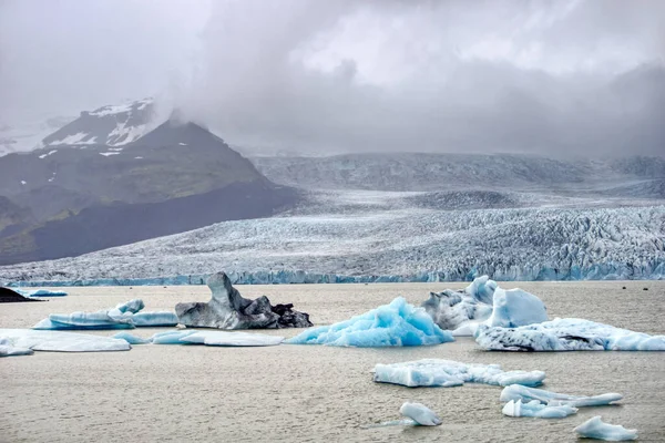 Лагуна Фьяллсарлон Айсберг Исландии Ледник Льдины Горы Hdr Фотография — стоковое фото
