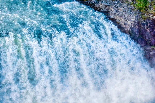 Gullfoss Waterfall Close Walling Water — Photo