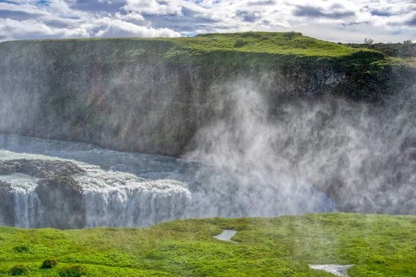 Gullfoss waterfall located in canyon on Hvita river, Iceland - hdr photograph