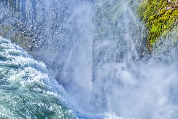 Gullfoss Waterfall Located Canyon Hvita River Iceland Hdr Photograph — Photo