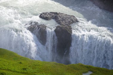 Gullfoss waterfall located in canyon on Hvita river, Iceland