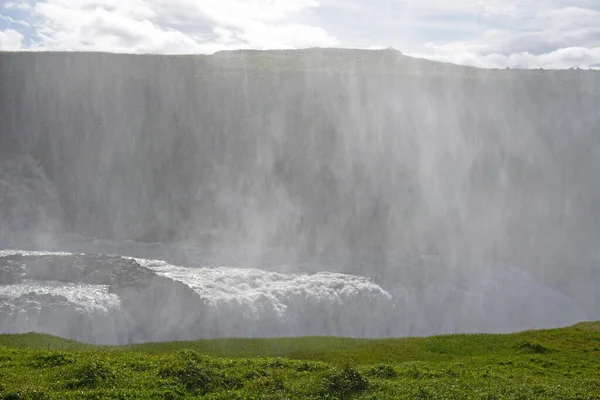 Падіння Крапель Водоспаду Туман Ґульфосс Ісландії — стокове фото