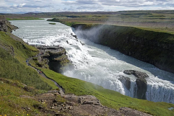 Gullfoss Waterfall Located Canyon Hvita River Iceland — Stock Photo, Image