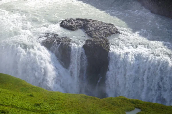 Gullfoss Waterfall Located Canyon Hvita River Iceland — Fotografia de Stock