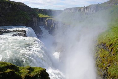 Gullfoss waterfall located in canyon on Hvita river, Iceland