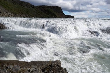 Gullfoss waterfall located in canyon on Hvita river, Iceland