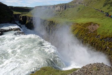 Gullfoss waterfall located in canyon on Hvita river, Iceland