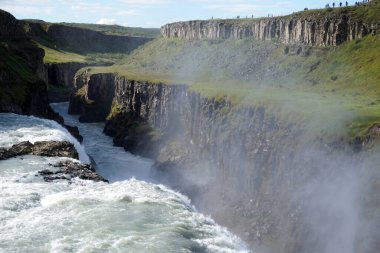 Gullfoss waterfall located in canyon on Hvita river, Iceland