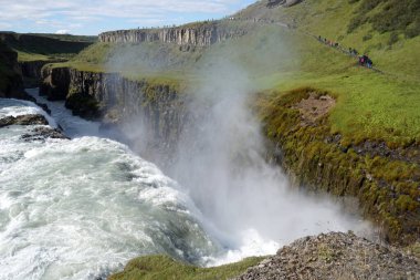 Gullfoss waterfall located in canyon on Hvita river, Iceland