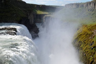 Gullfoss waterfall located in canyon on Hvita river, Iceland
