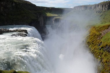 Gullfoss waterfall located in canyon on Hvita river, Iceland