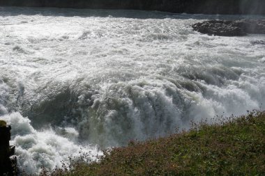 Gullfoss waterfall located in canyon on Hvita river, Iceland