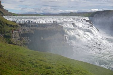 Gullfoss waterfall located in canyon on Hvita river, Iceland