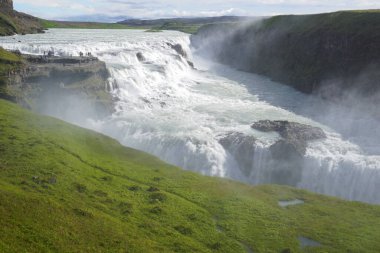 Gullfoss waterfall located in canyon on Hvita river, Iceland