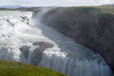 Gullfoss waterfall located in canyon on Hvita river, Iceland
