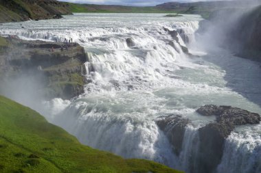Gullfoss waterfall located in canyon on Hvita river, Iceland