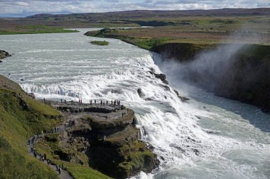 Gullfoss waterfall located in canyon on Hvita river, Iceland
