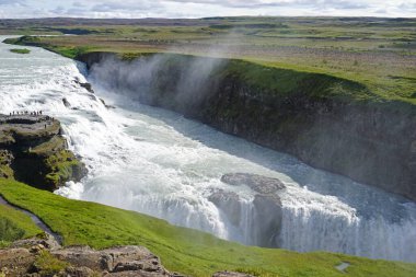 Gullfoss waterfall located in canyon on Hvita river, Iceland