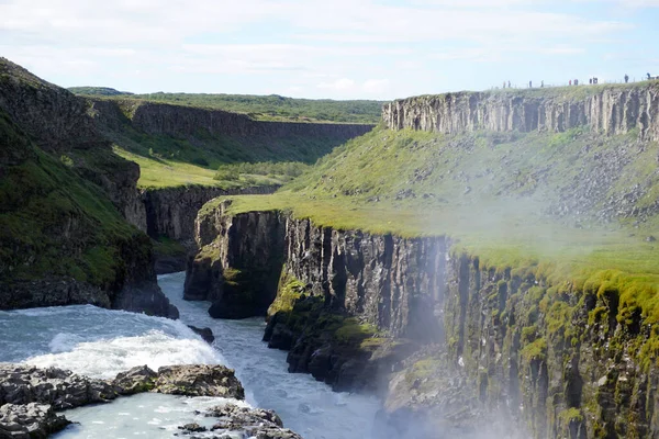 Водоспад Гульфосс Розташований Каньйоні Річці Хвіта Ісландія — стокове фото