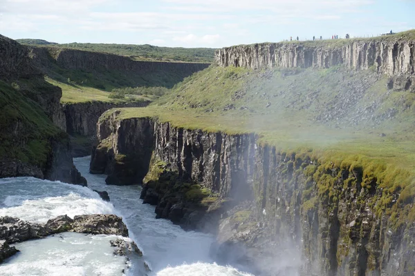 Gullfoss Waterfall Located Canyon Hvita River Iceland — Stockfoto
