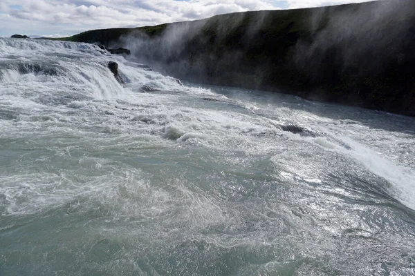 Gullfoss Waterfall Located Canyon Hvita River Iceland — Stok fotoğraf